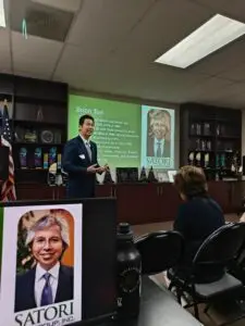 Co Founder of M&M Wealth Associates, Matthew Wu giving speech at Estate Planning event.